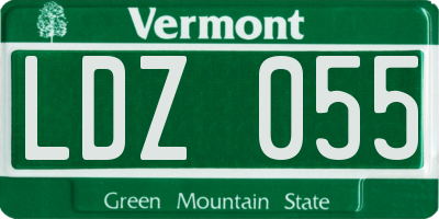 VT license plate LDZ055