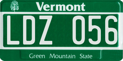 VT license plate LDZ056