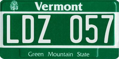 VT license plate LDZ057
