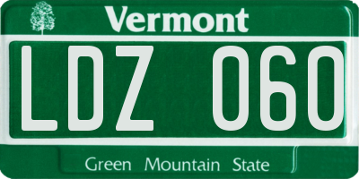 VT license plate LDZ060