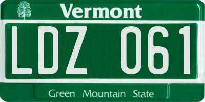 VT license plate LDZ061