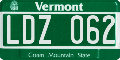 VT license plate LDZ062