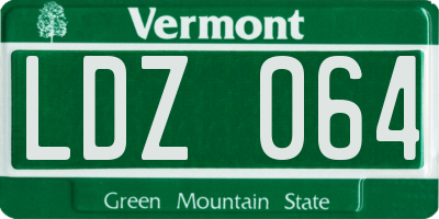 VT license plate LDZ064