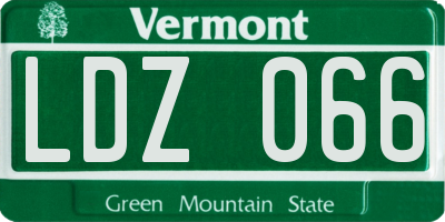 VT license plate LDZ066