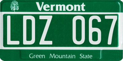 VT license plate LDZ067