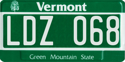VT license plate LDZ068