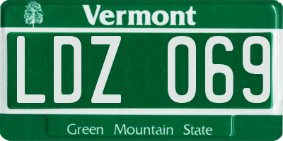 VT license plate LDZ069