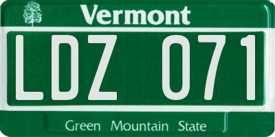 VT license plate LDZ071