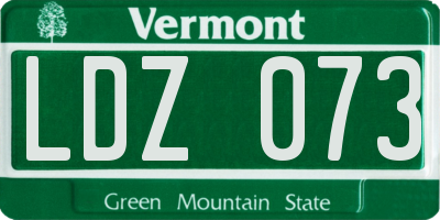 VT license plate LDZ073