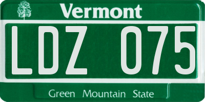 VT license plate LDZ075