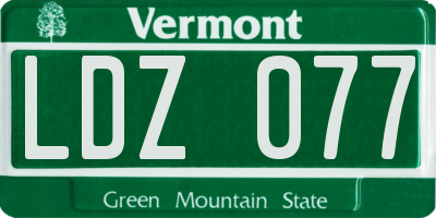VT license plate LDZ077