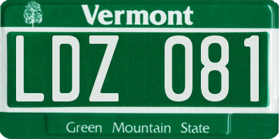 VT license plate LDZ081