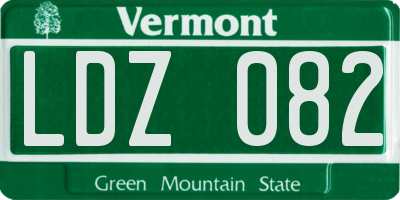 VT license plate LDZ082