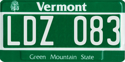 VT license plate LDZ083