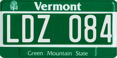 VT license plate LDZ084