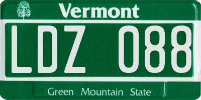 VT license plate LDZ088