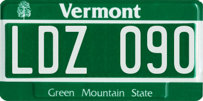 VT license plate LDZ090