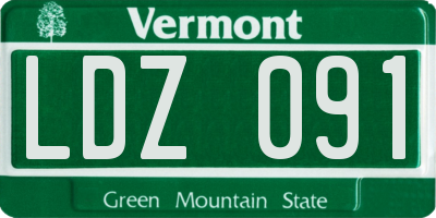 VT license plate LDZ091