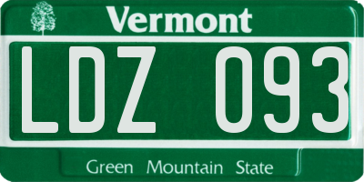 VT license plate LDZ093