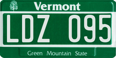 VT license plate LDZ095