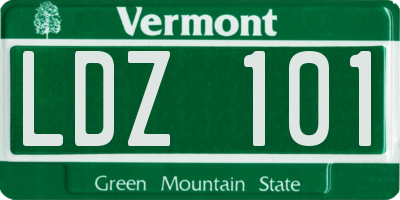 VT license plate LDZ101