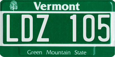 VT license plate LDZ105