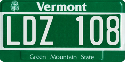 VT license plate LDZ108