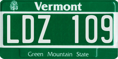 VT license plate LDZ109
