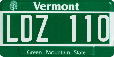 VT license plate LDZ110