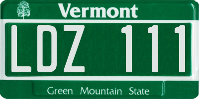VT license plate LDZ111
