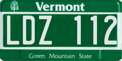 VT license plate LDZ112