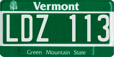 VT license plate LDZ113