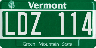 VT license plate LDZ114