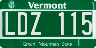 VT license plate LDZ115