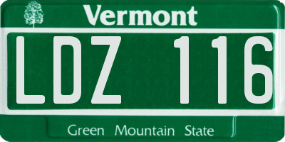 VT license plate LDZ116