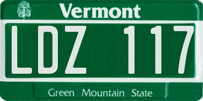 VT license plate LDZ117