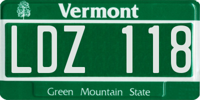 VT license plate LDZ118