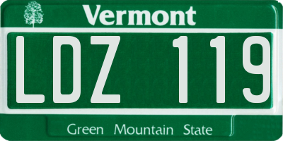 VT license plate LDZ119