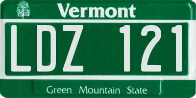 VT license plate LDZ121