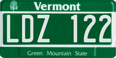 VT license plate LDZ122