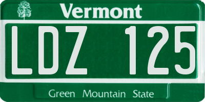 VT license plate LDZ125