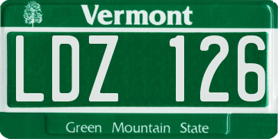VT license plate LDZ126