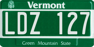 VT license plate LDZ127