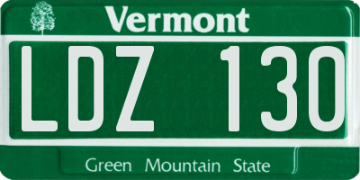 VT license plate LDZ130