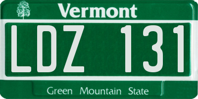 VT license plate LDZ131