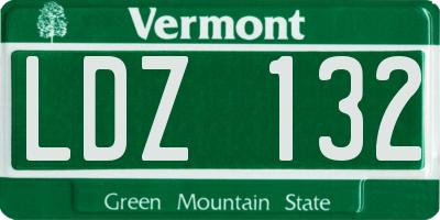 VT license plate LDZ132