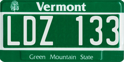 VT license plate LDZ133
