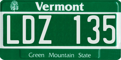 VT license plate LDZ135