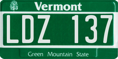VT license plate LDZ137