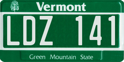 VT license plate LDZ141